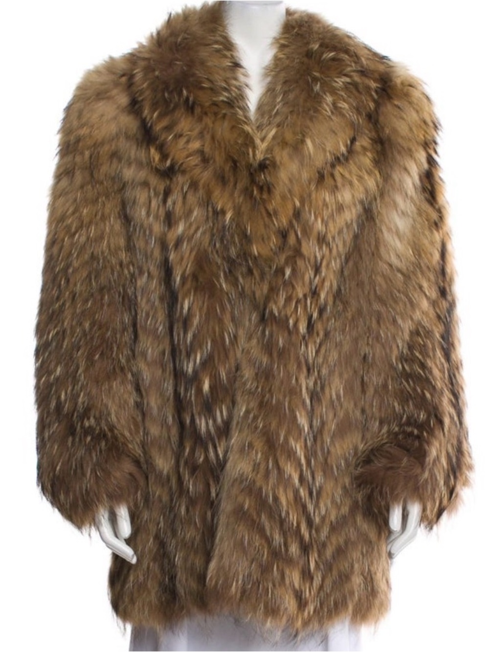 Luxurious Finn Raccon Fur Brown coat
